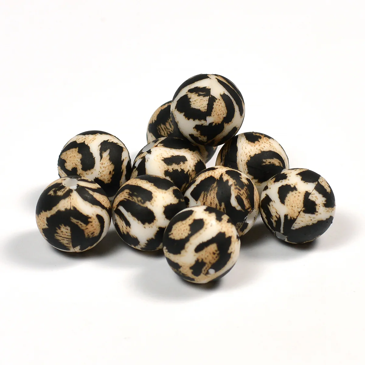 Silikonpärlor, leopard päls, 12mm - Bild 3
