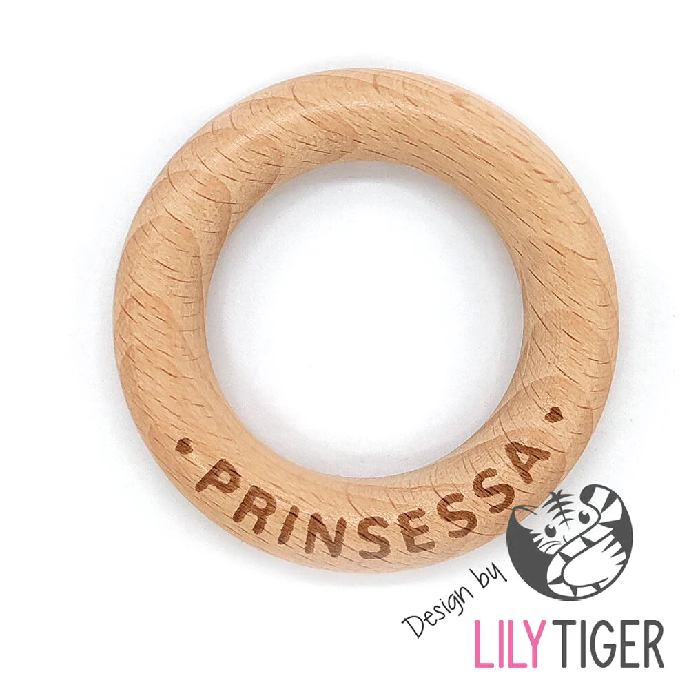 Graverad träring "PRINSESSA", 5,5cm - Bild 2
